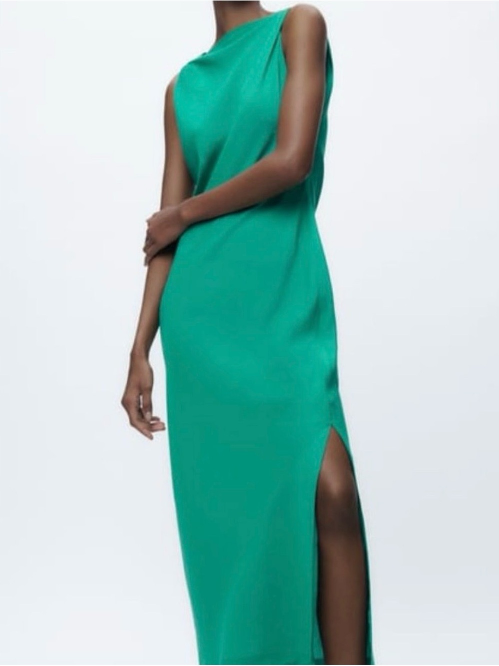Zara Linen Long Dress with Side Slit